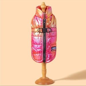 Pink metallic dog vest